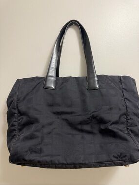 CHANEL Travel Line Nylon Tote Bag Black  Women